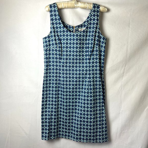 Laundry by Design  Mini Sundress Sz 8 Zipper Blue White Cotton Blue White - Picture 1 of 7